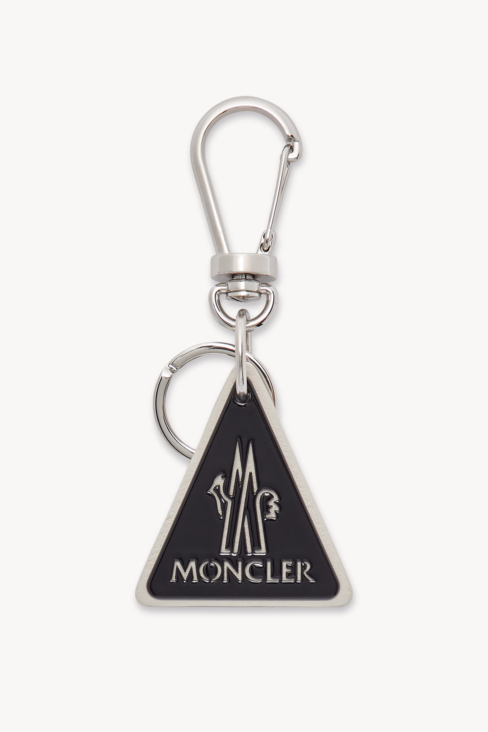 Porte-clés à logo en cuir Mixte Noir Moncler 0